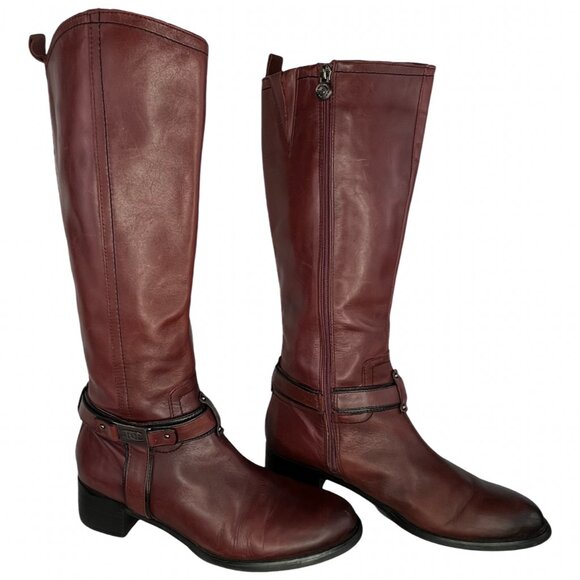 Etienne Aigner Shoes - Riding Boots - Size Vintage Etienne Aigner Oxblood Tall Leather Equestrian 9 M